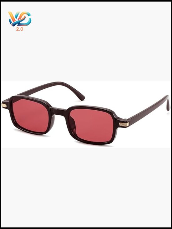 Trendy Rectangle Sunglasses Small Retro Fashion 90s Y2K Narrow Thin Square main image 4
